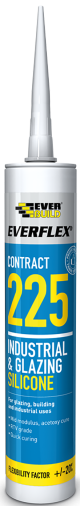 Everbuild Everflex 225 Industrial & Glazing Silcone Translucent 295ml - 225TR