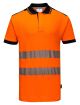 Portwest PW3 Hi-Vis Polo Shirt S/S Orange/Black Medium -T180