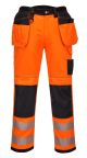 Portwest PW3 Hi-Vis Holster Work Trousers Orange/Black with Free Knee Pads 36