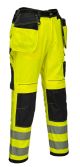 Portwest PW3 Hi-Vis Holster Work Trousers Yellow/Black, Waist 34